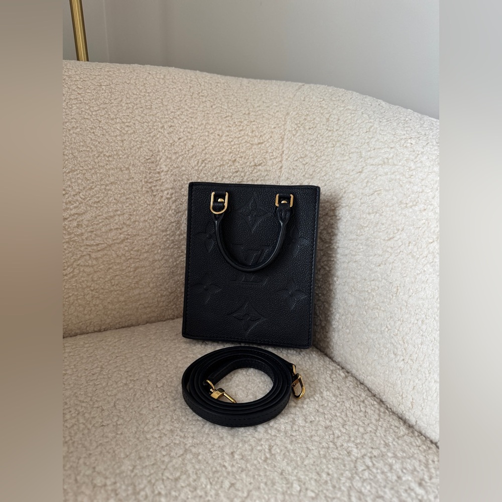 Black Louis Vuitton Monogram Sac Plat Petit